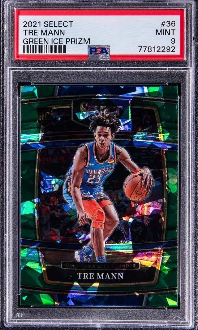 2021-22 Panini Select Tre Mann Green Ice Prizm #36 card image