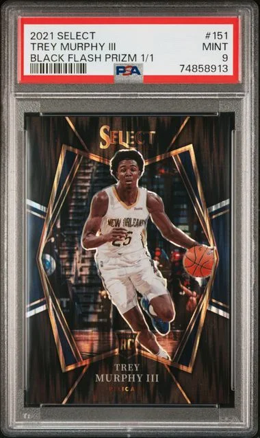 2021-22 Panini Select Trey Murphy III Black Flash Prizm #151 card image