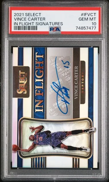 2021-22 Panini Select Vince Carter In Flight Signatures #IF-VCT card image