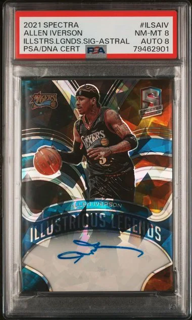 2021-22 Panini Spectra Allen Iverson Illustrious Legends Signatures Astral #ILS-AIV card image