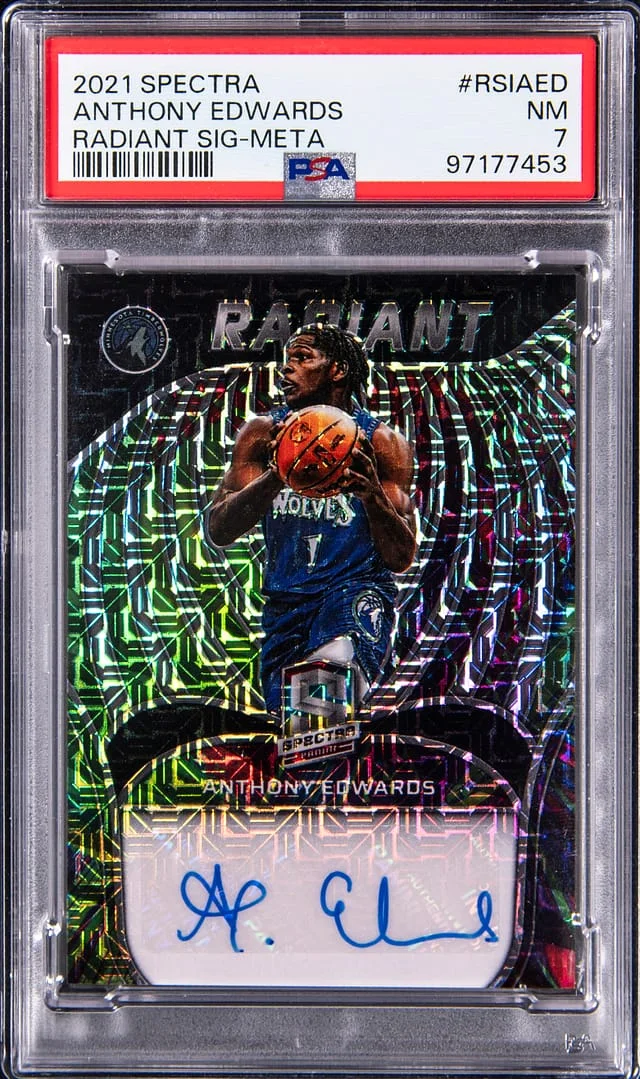 2021-22 Panini Spectra Anthony Edwards Radiant Signature Meta #RSI-AED card image