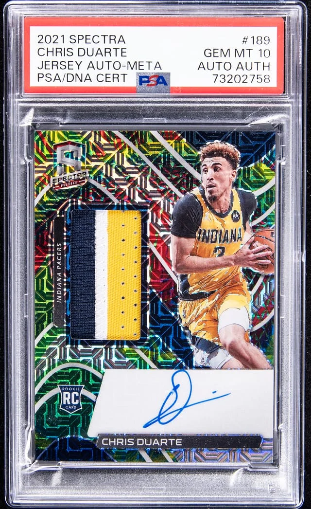 2021-22 Panini Spectra Chris Duarte Jersey Autograph Meta #189 card image