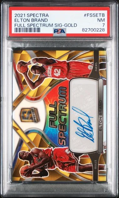 2021-22 Panini Spectra Elton Brand Full Spectrum Signatures Gold #FSS-ETB card image