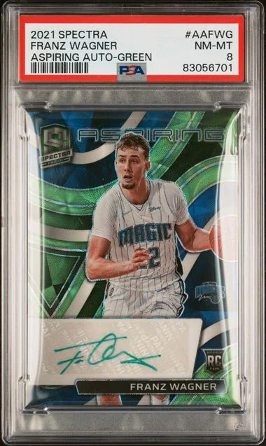 2021-22 Panini Spectra Franz Wagner Aspiring Autographs Green #AA-FWG card image