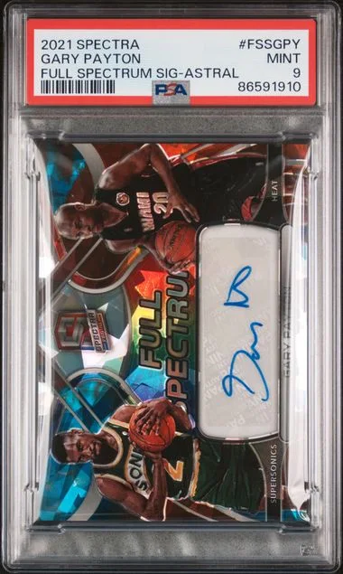 2021-22 Panini Spectra Gary Payton Full Spectrum Signatures Astral #FSS-GPY card image