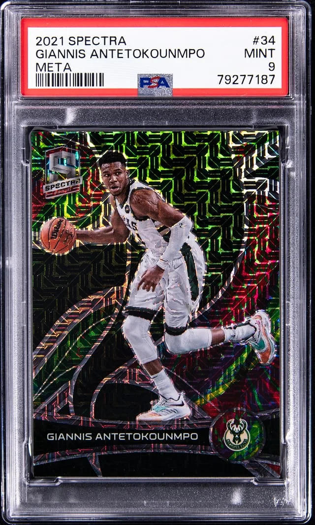2021-22 Panini Spectra Giannis Antetokounmpo Meta #34 card image