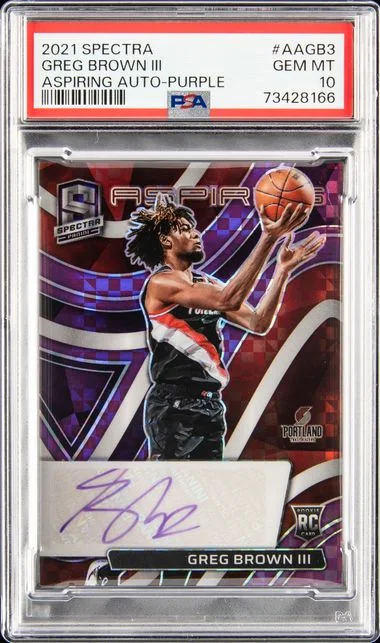 2021-22 Panini Spectra Greg Brown III Aspiring Autographs Purple #AAGB3 card image