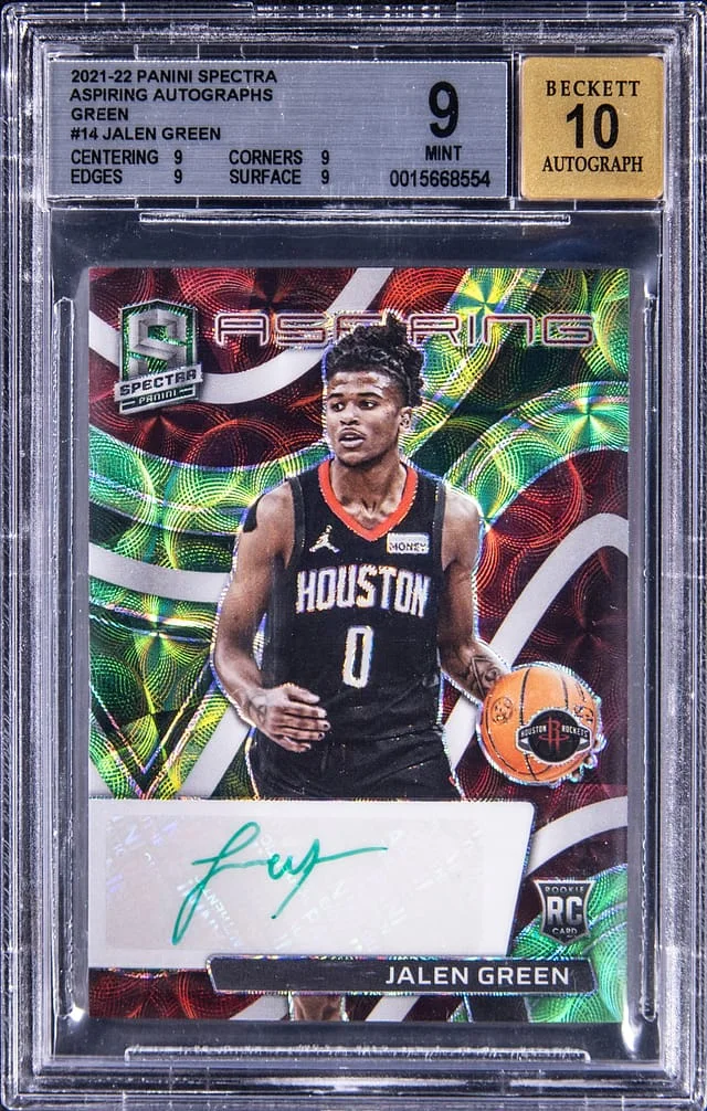 2021-22 Panini Spectra Jalen Aspiring Autographs Green #AA-JGR card image