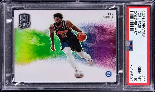2021-22 Panini Spectra Joel Embiid Color Blast #11 card image