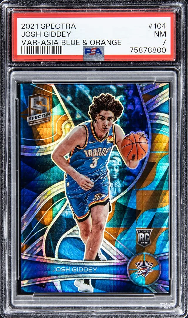 2021-22 Panini Spectra Josh Giddey Variation Asia Blue & Orange #104 card image