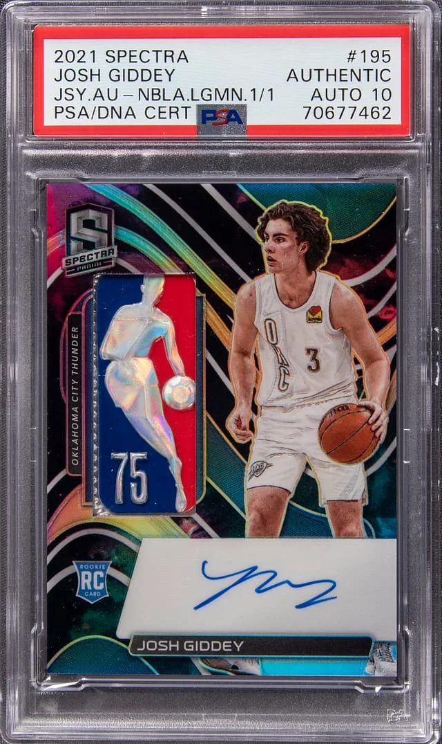 2021-22 Panini Spectra Josh Giddey Jersey Autograph #195 card image
