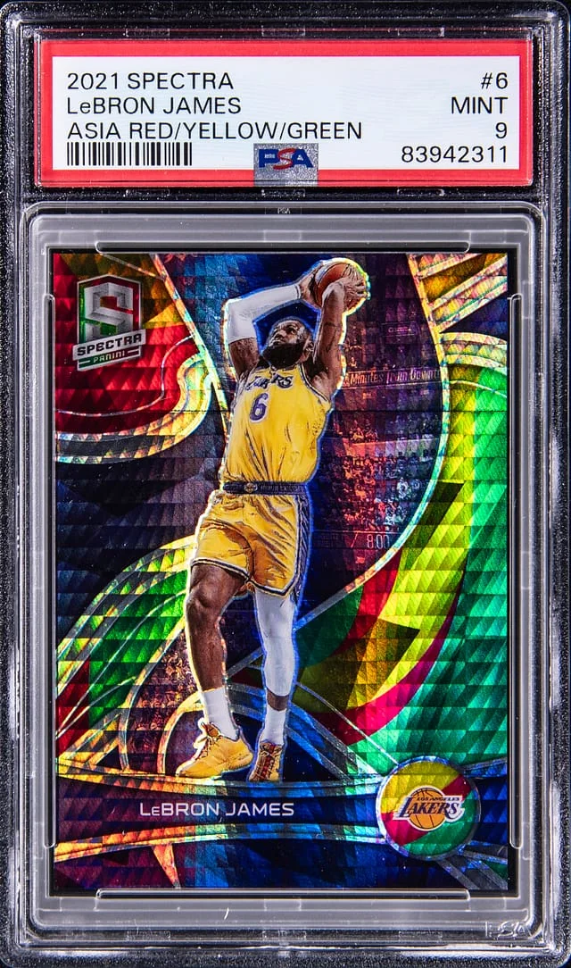 2021-22 Panini Spectra LeBron James Asia Red/Yellow/Green #6 card image