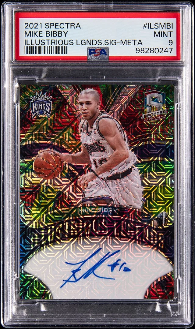 2021-22 Panini Spectra Mike Bibby Illustrious Legends Signatures Meta #ILS-MBI card image