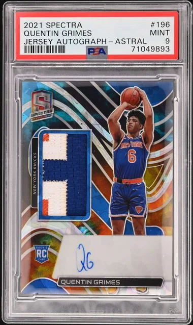 2021-22 Panini Spectra Quentin Grimes Jersey Autograph-Astral #196 card image