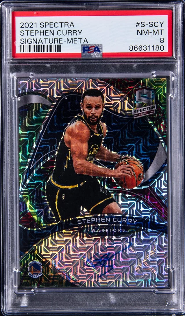 2021-22 Panini Spectra Stephen Curry Signatures Meta #S-SCY card image