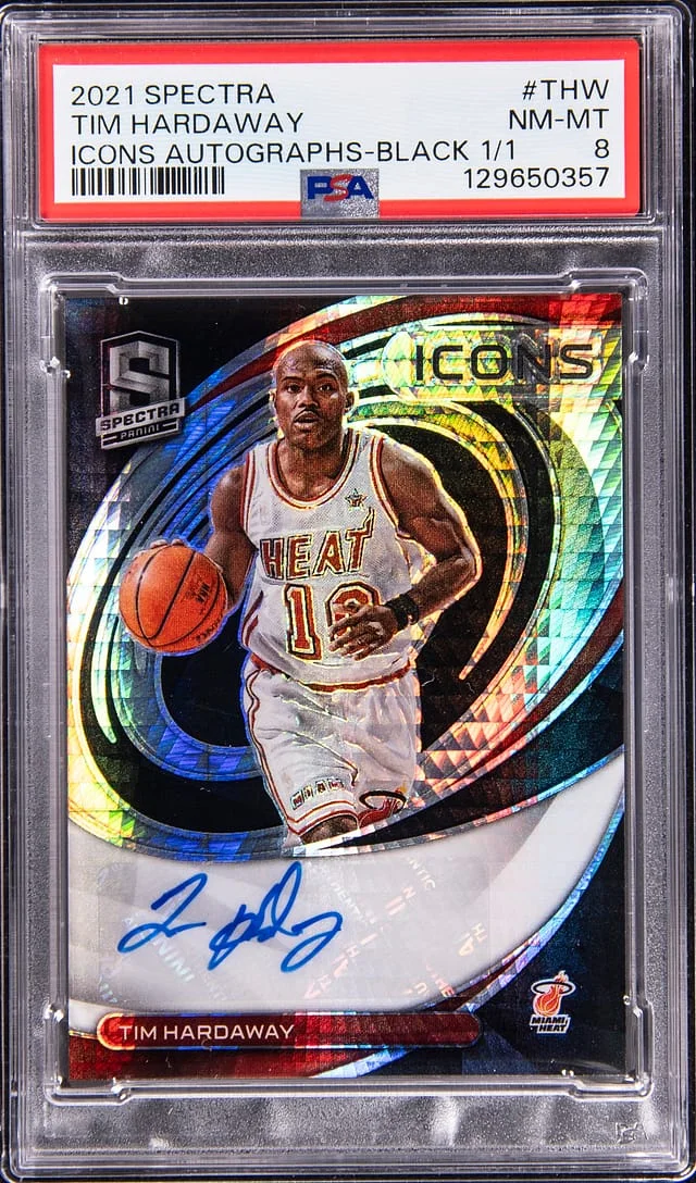 2021-22 Panini Spectra Tim Hardaway Icons Autographs Black #IA-THW card image