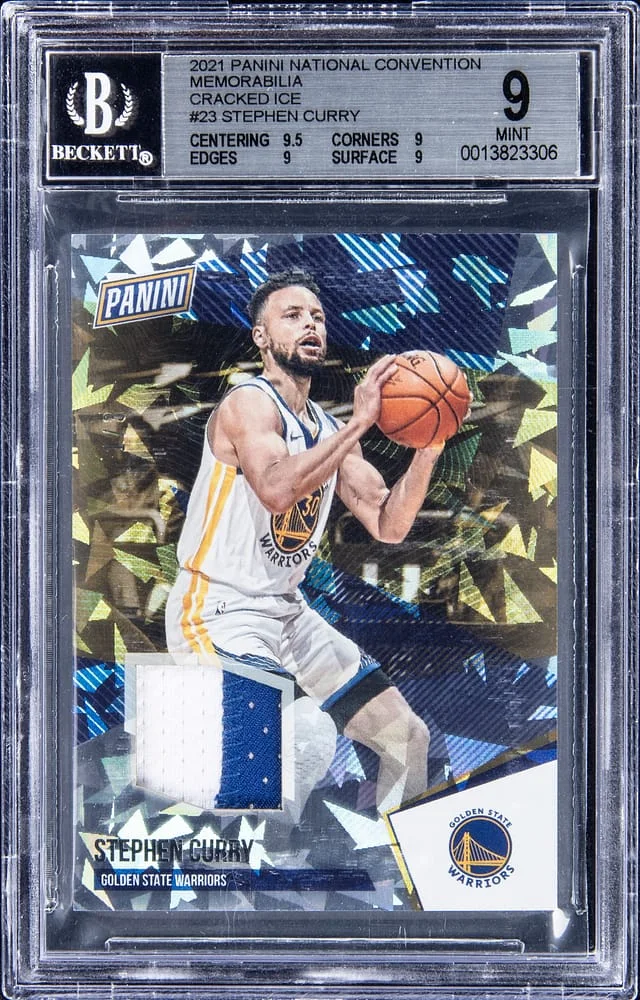 2021-22 Panini Stephen Curry National Convention Memorabilia Cracked Ice #23 card image