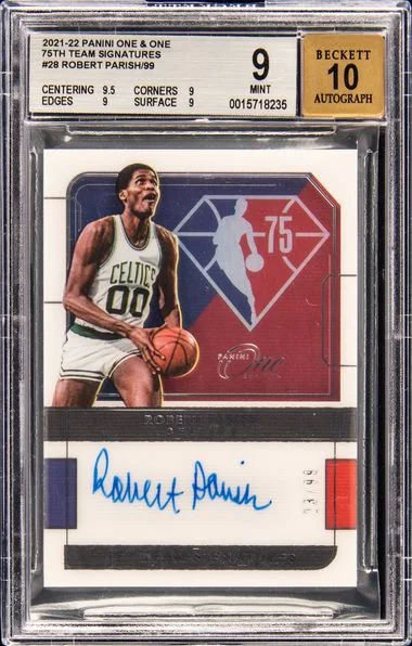 2021-22 Panini Team Signatures Robert Parish One & One #75Th card image