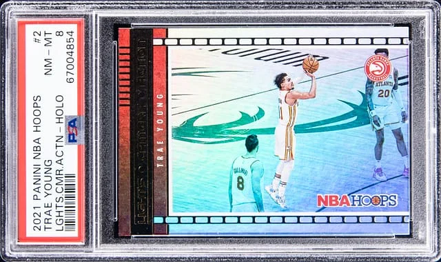 2021-22 Panini Trae Young NBA Hoops Lights Camera Action - Holo #2 card image