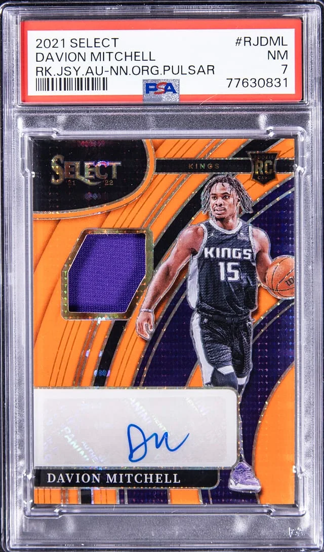 2021-22 Select Davion Mitchell Jersey Autograph - Orange Pulsar #RJDML card image