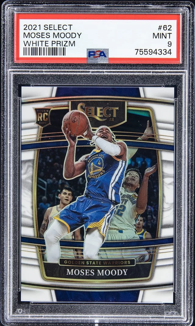 2021-22 Select Moses Moody White Prizm #62 card image