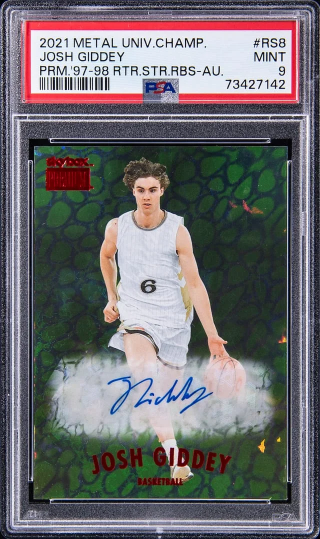 2021-22 SkyBox Metal Universe Champions Josh Giddey Skybox Premium 1997-98 Retro Star Rubies #RS-8 card image
