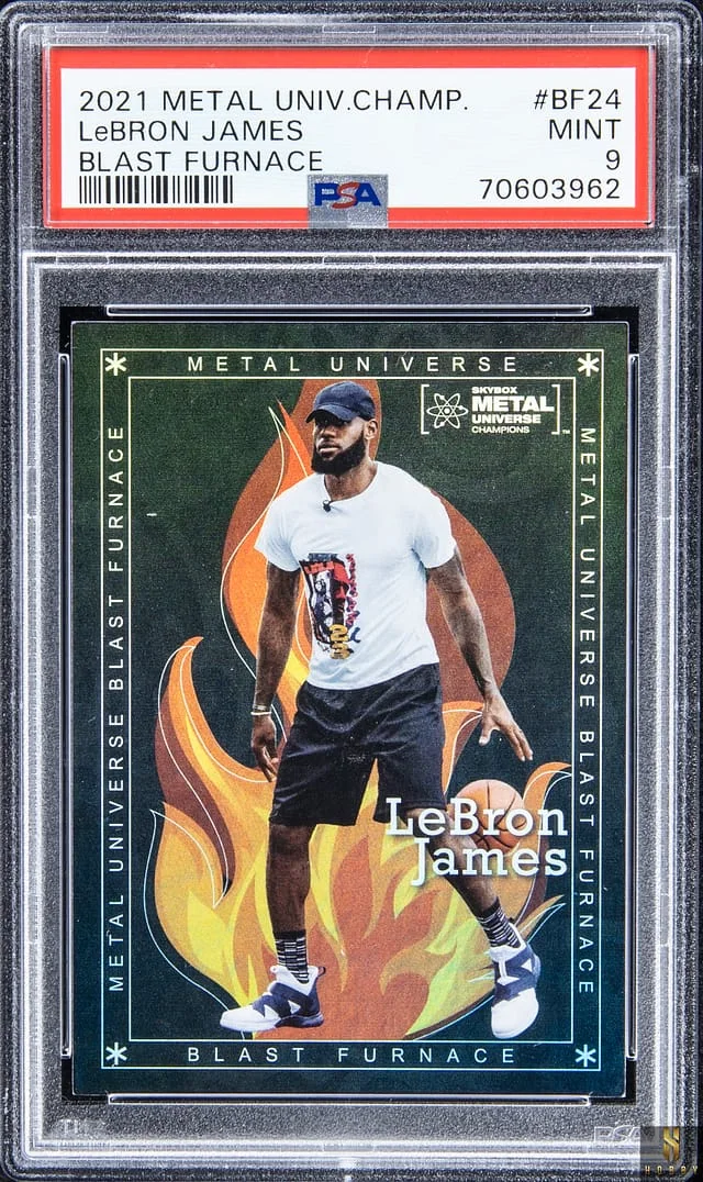 2021-22 SkyBox Metal Universe Champions LeBron James Blast Furnace #BF24 card image