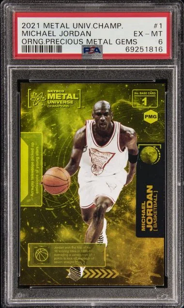 2021-22 SkyBox Metal Universe Champions Michael Jordan #1 card image