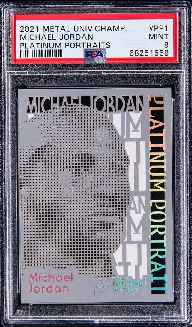 2021-22 SkyBox Metal Universe Champions Michael Jordan Platinum Portraits #PP-1 card image