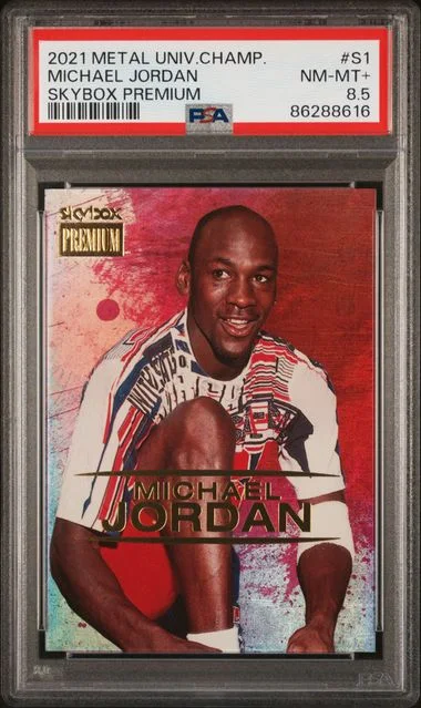 2021-22 SkyBox Metal Universe Champions Michael Jordan Skybox Premium #S-1 card image