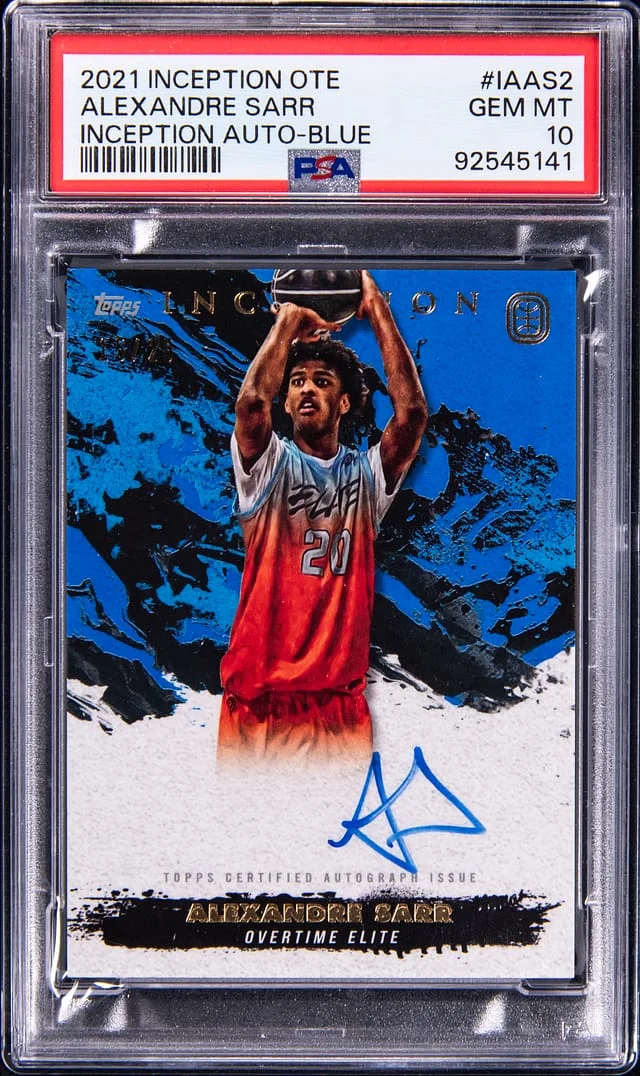 2021-22 Topps Alexandre Sarr Inception Overtime Elite Autograph Blue #IAAS2 card image