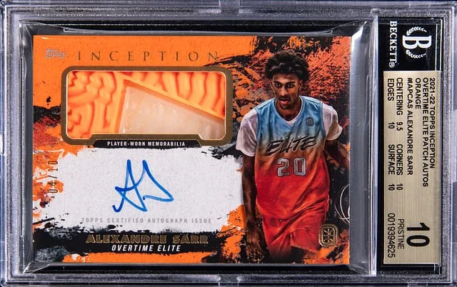 2021-22 Topps Alexandre Sarr Inception Overtime Elite Patch Autographs #IAPC-AS card image