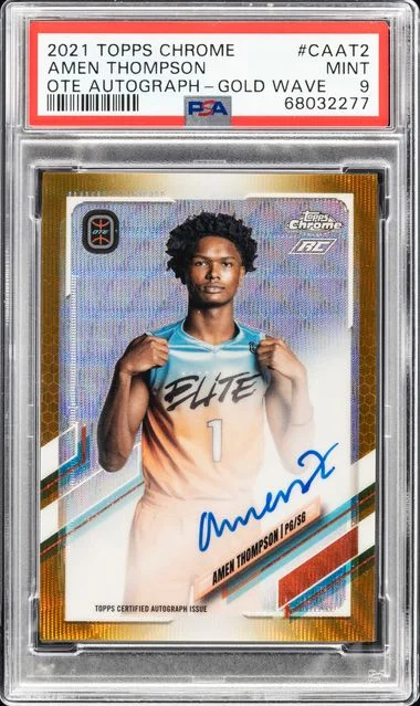 2021-22 Topps Chrome Amen Thompson Overtime Elite Autographs Gold Wave #CAAT2 card image