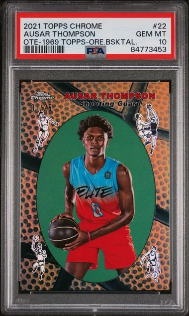 2021-22 Topps Chrome Ausar Thompson Overtime Elite 1969 Topps Orange Basketball #22 card image