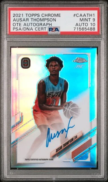 2021-22 Topps Chrome Ausar Thompson Overtime Elite Autographs #CA-ATH1 card image