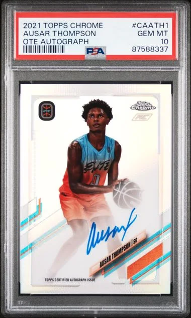 2021-22 Topps Chrome Ausar Thompson Overtime Elite Autographs #CAATH1 card image