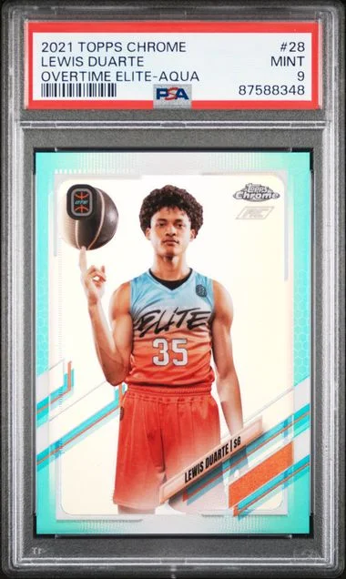 2021-22 Topps Chrome Lewis Duarte Overtime Elite Aqua #28 card image