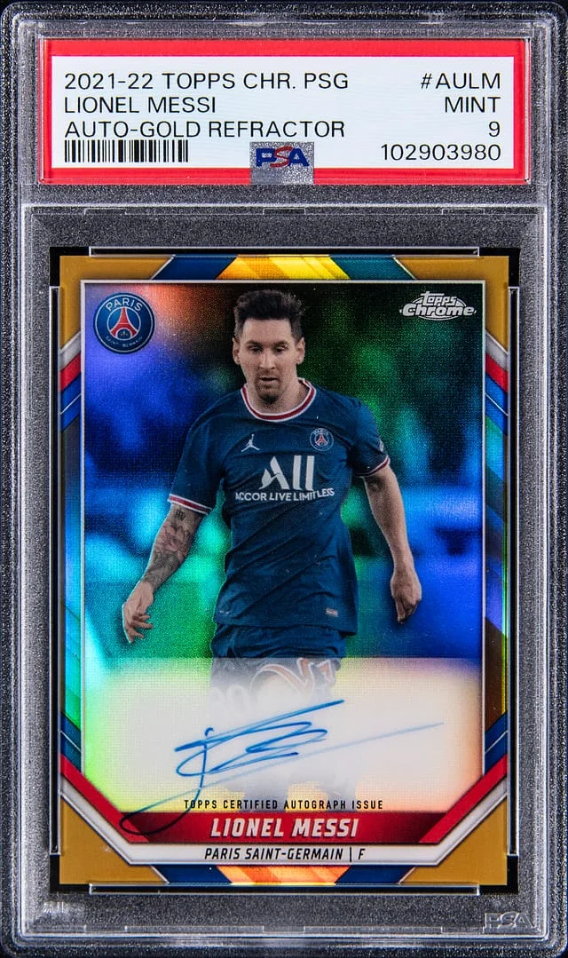 2021-22 Topps Chrome Lionel Messi PSG Autographs Wave Refractor #AU-LM card image