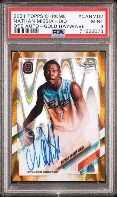 2021-22 Topps Chrome Nathan Missia-Dio Overtime Elite Autographs Gold Raywave Refractor #CA-NMD2 card image