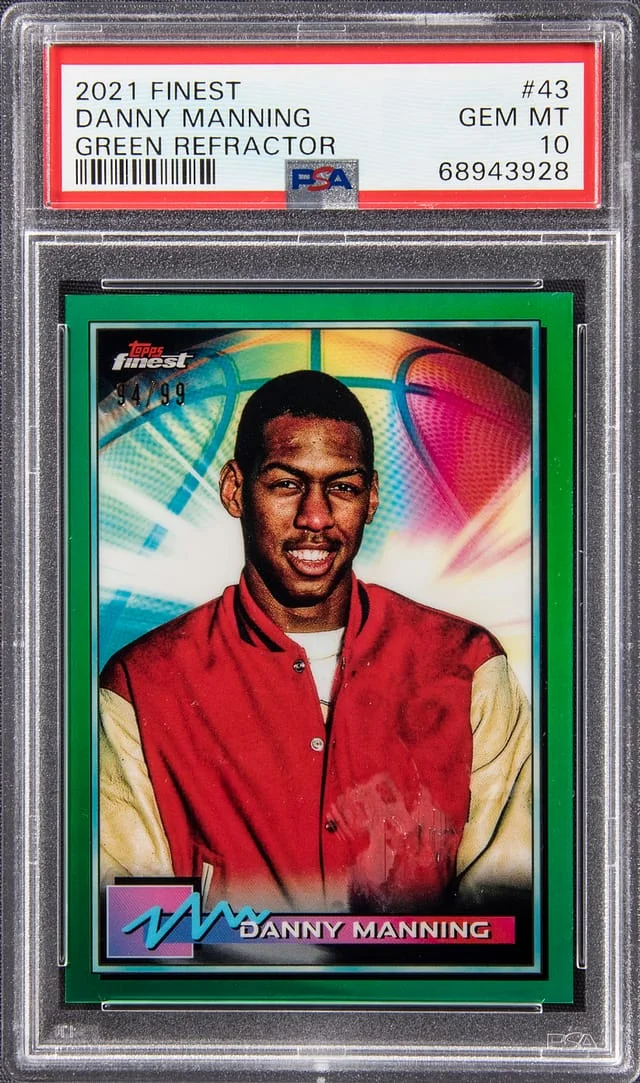 2021-22 Topps Finest Danny Manning Green Refractor #43 card image