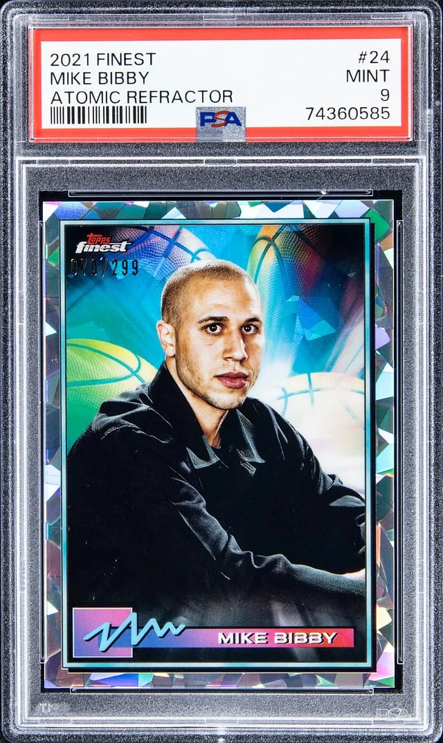 2021-22 Topps Finest Mike Bibby Atomic Refractor #24 card image