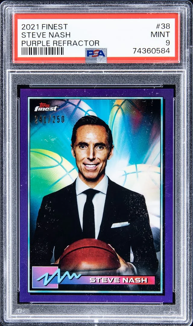 2021-22 Topps Finest Steve Nash Purple Refractor #38 card image