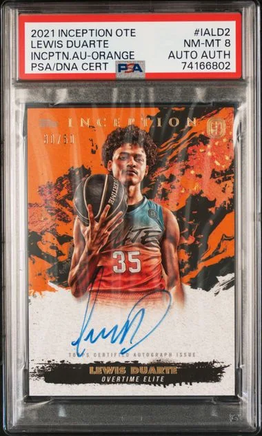 2021-22 Topps Lewis Duarte Inception OTE Overtime Elite Inception Autographs Orange #IA-LD2 card image