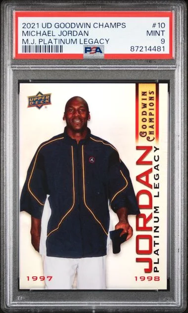 2021-22 Upper Deck Goodwin Champions Michael Jordan Platinum Legacy #10 card image