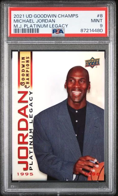 2021-22 Upper Deck Goodwin Champions Michael Jordan Platinum Legacy #8 card image