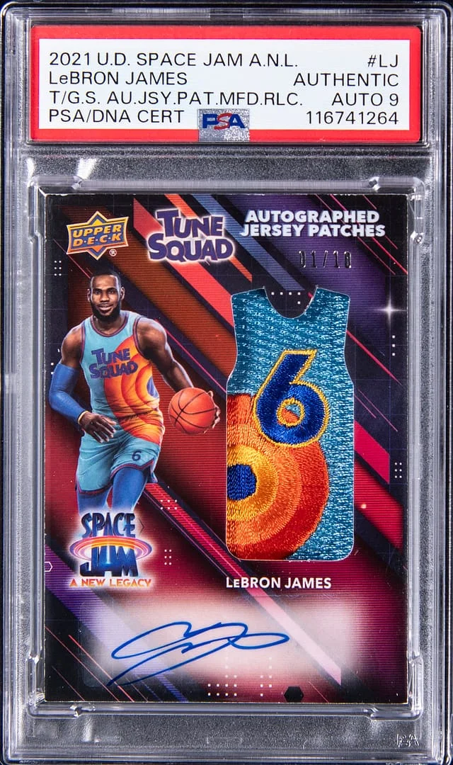 2021-22 Upper Deck LeBron James Space Jam A New Legacy Tune Squad Autograph Jersey Patch Manufactrued Relic #LJ card image