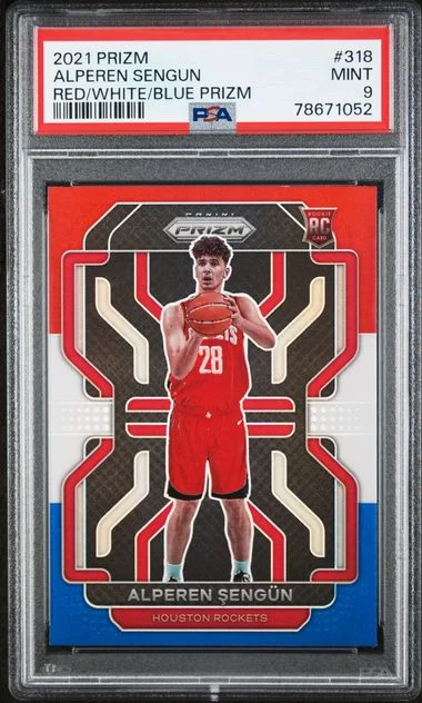 2021-222 Panini Prizm Alperen Sengun Red/White/Blue Prizm #318 card image