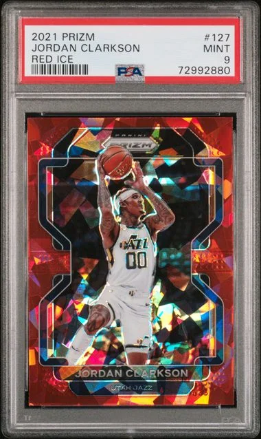 2021 22Panini Prizm Red Ice Prizm Jordan Clarkson #127 card image