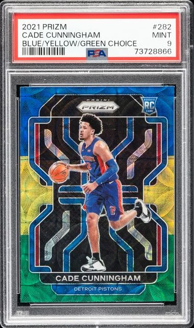 2021-23 Panini Prizm Cade Cunningham Blue/Yellow/Green Choice #282 card image