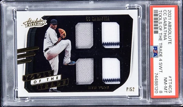 2021 Absolute CC Sabathia Quad Tools Of The Trade 4 Swatch #TT4CS card image